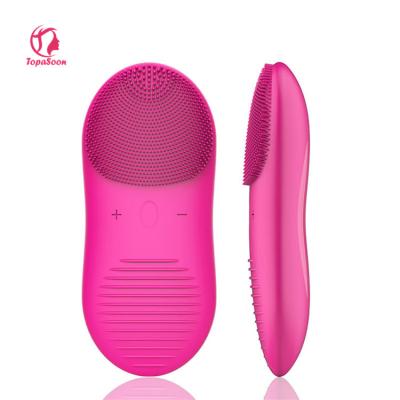 China Sonic Vibration Cleanser Skin Wash Deep Cleansing Facial Cleansing Radio Charging IPx7 Silicone Electric Face Brush for sale