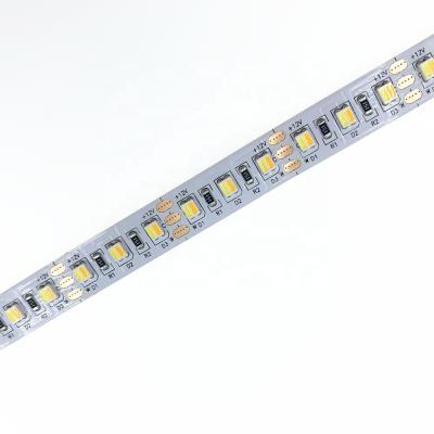 China Hotel 3527 Dual White Led Strip Color Temperature Adjustable Bicolor Strip Led Strip 120leds/m Adjustable Led Ribbon 2500k-6500k DC12V 120leds/m CCT for sale