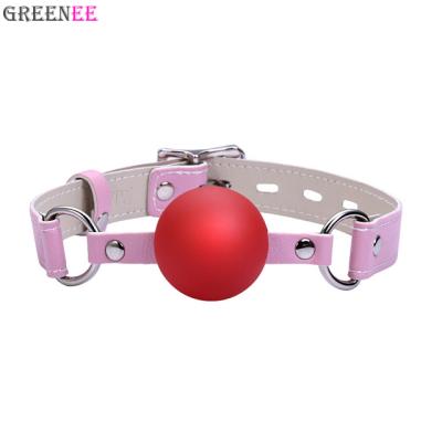 China NEW Slave Leather Harness Ball Gag Bondage Fetish Oral Oral Mouth Restraints Leather Toys for sale