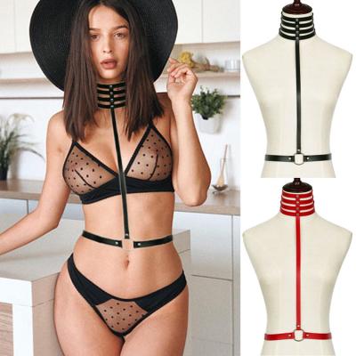 China PU Leather Fashion PU Leather Harness Chest Body Bondage Leather Belts for sale