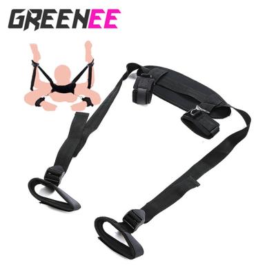 China Nylon+Velour Fetish Neck Collar Hand Restraints Wrist Arms Slaps Nylon Bondage Restraints Toys For Couples Products for sale