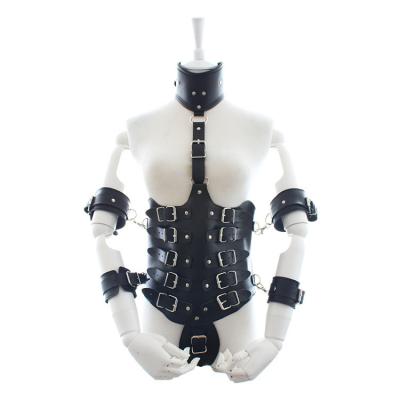 China Adult Bondage Clothing Fantasy PU Leather Bondage Restraints Aid Couples Flirt Clothing for sale