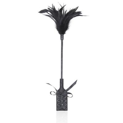 China New Easy To Use Easy To Use Bird Feather Clit Black Tickler Spanking Soft Toy Feather Flirting Ticklers Slave Tickler for sale