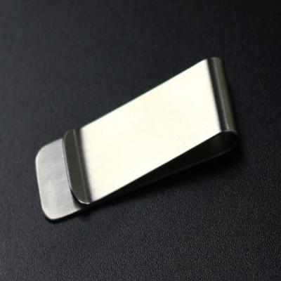 China Japan 304 stainless steel exterior laser pattern brushed stainless steel bill clip printing customization mass production for sale