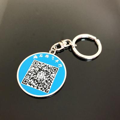 China Metal surface enamel process, printed QR perforation combination, multi-functional main chain pendant, factory direct shipping for sale