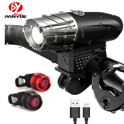 China Mini Waterproof USB Rechargeable Front and Rear Led Bike Light Set Z036 for sale