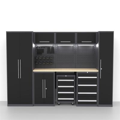 China Cheap Storage Workbench Drawer Bench Steel Work Cabinet Tool Double Door Garage Metal Tool Trolley Cart Mobile Design for sale