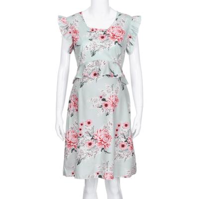 China Breathable Sleeveless Maternity Dress Women Summer Photoshoot Floral Print Maternity Dress for sale