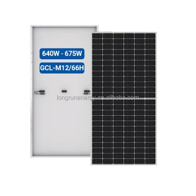 China GCL-M12/66H 640W 645W 650W 655W 660W 665W 670W 675W Solar Panel System For 9BB Home Flexible Photovoltaic Panel 2384x 1303x35mm for sale