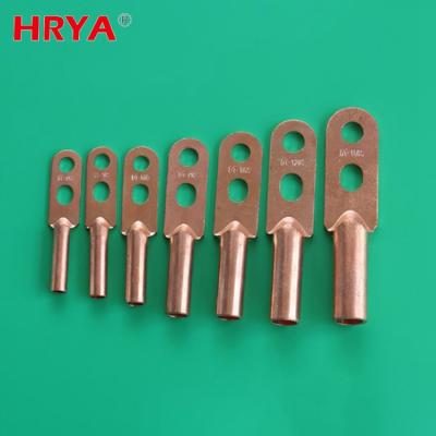 China 2 Hole Copper End Lugs Electrical Terminal Connectors Cable End End Lug Bimetallic Price for sale