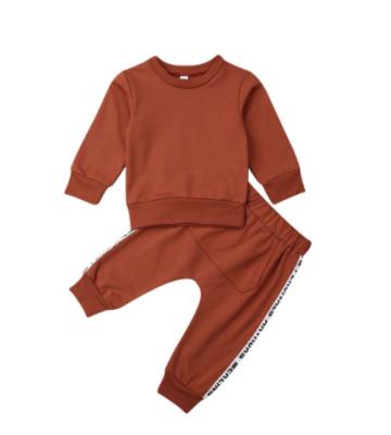 China Casual Wholesale Kids Single Crewneck Sweat Suits Tracksuit Boys Toddler Sweatsuit for sale