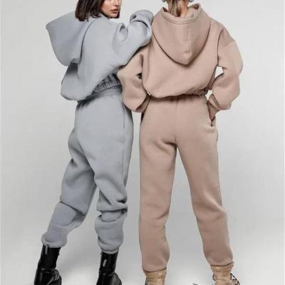 China Breathable Custom Jogger Sweatshirts Set Mens Unisex Anorak Fitted Simple French Terry Sweatsuits Women for sale