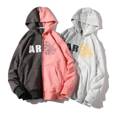 China Anti-Wrinkle Logo 2 Tone Colorblock Sweatshirt Wholesale Two Color Printing Pastel Hoodie for sale