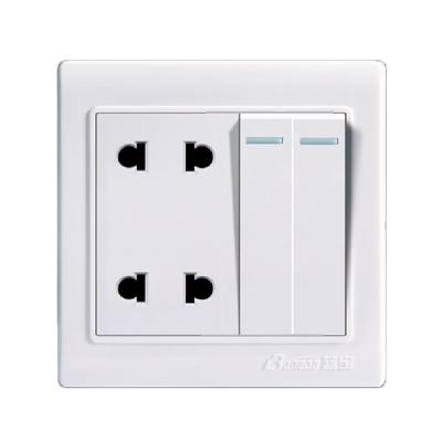 China Phosphor bronze 2 gang 4 pin wall socket for Myanmar or Cambodia market for sale