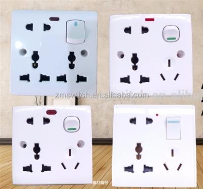 China Bangladesh Plastic Type 6 Pin Multi Socket With Switch And Neon for sale