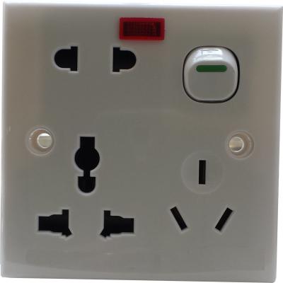 China 1gang 6 pin 13A residential/general purpose universal switch socket market for Bangladesh, Middle East for sale