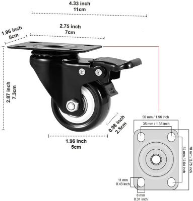 China Light Duty Plastic Trolley Furniture Caster Wheel Caster Chair Caster for sale