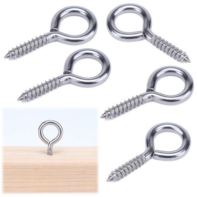 China Round 2021 Hot Selling Small Color Cup Hooks Silver Eye Tote Shape Bag Screw Hooks Self-tapping Screw Hooks Ring for sale