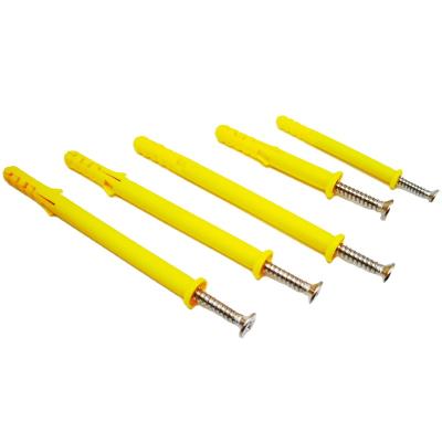 China Round Yellow Fish Plastic Nylon Plug With Yellow Small Expansion Plug Screws Rubber Plastic Anchor Fastener Screws Small Expansion Plugs for sale