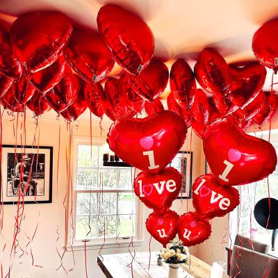 China Festival decoration selection large red heart balloons balloons I love you romantic happy birthday balloons 36 inch for romantic December for sale