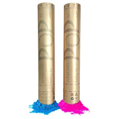 China Festival Decoration Pick Gender Reveal Powder With Confetti Cannons Package For Baby Shower Gender Reveal for sale