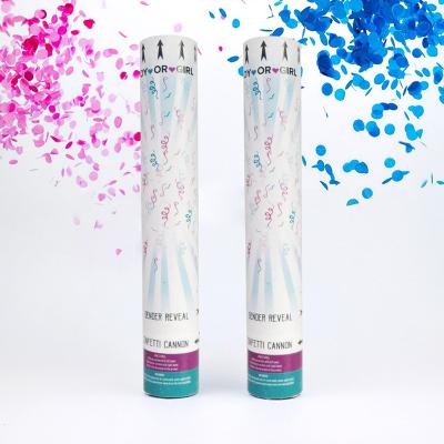 China Festival Decoration Selection Gender Reveal Confetti Cannons Bundle (2 Pink & 2 Blue) for sale