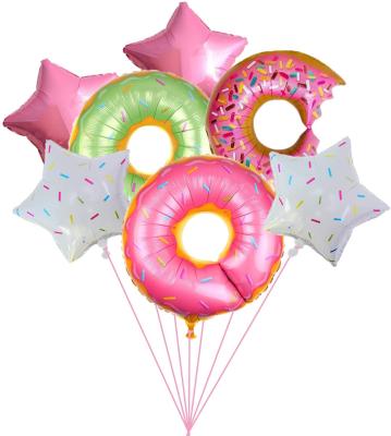 China Festival Decoration Selection Donut Foil Balloon Donut Party Kids Birthday Baby Shower Themed Decoration for sale