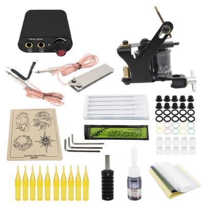 China Kissure Permanent Complete Tattoo Machine Kit Set Coils Tattoo Machines Power Supply Beginner Grips Kit for sale