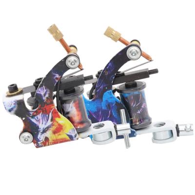 China Kissure Permanent Tattoo Machine Coils Iron Sight Liner Shader Tattoo Gun 10 Wrap Tattoo Equipment for sale