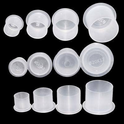 China Self Standing Kissure 1000pcs Tattoo Ink Cups 20mm Clear Disposable Plastic Cups 17mm 14mm 11mm Tattoo Dye Cups Supply For Ink for sale