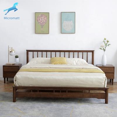 China Factory Direct Selling Bedroom 1.5mx2m Brown Color Cozy Nordic Style Cozy Customizable Solid Wood Bed for sale