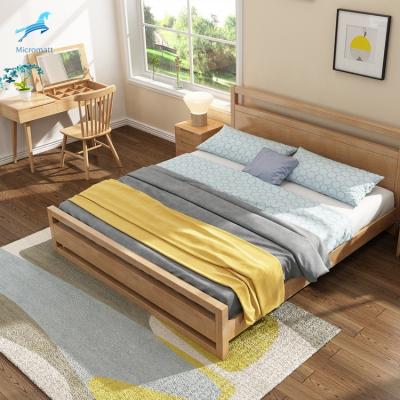 China Japanese Style Bedroom 150cm Easy Assembling Solid Wood Bed Queen Cozy Plank Wholesale Cozy Double Size for sale