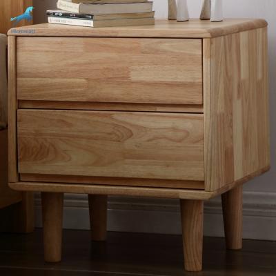 China Wholesale Color Nordic Bedroom Log Furniture Simplicity Solid Wood Storable Bedside Table for sale