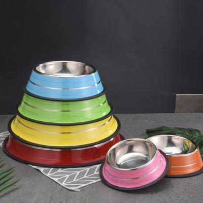 China China Manufacture Non-automatic Professional Stainless Steel Portable Dog Wheels Feeder Pet Bowl for sale