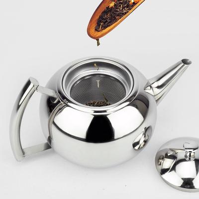 China Sustainable Most Popular Bell Shaped Stainless Steel Teapot With Tea Strainer Boiling Tea Kettle for sale