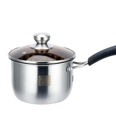 China Sustainable High Quality Induction Pan Compatible Stainless Steel Saucepan With Lid for sale