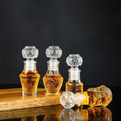 China Beverage Wedding Favors Small 50ml 100ml Lead Free Empty Glass Cologne Bottles Liquor Whiskey Mini Wine Glass Bottle For Liquor for sale