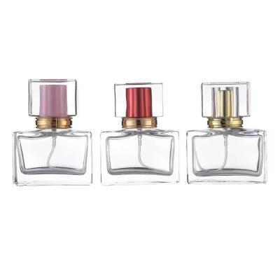 China Color Screw Neck 30ml 50ml Perfume Glass Bottle Cosmetic Custom Luxury With Colorful Cap for sale