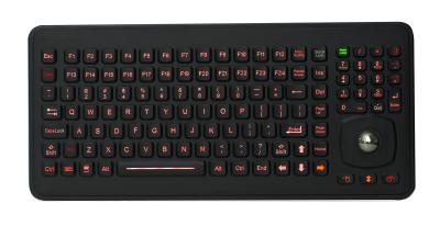 China Backlit Black Silicone Industrial Keyboard With Optical Trackball And F1 - F24 Keys for sale