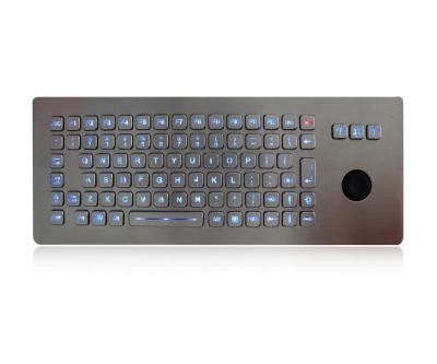 China Teclado retroiluminado atado con alambre metal a prueba de vandalismo con el ratón del indicador de Hula en venta