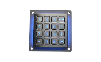 China 16 Schlüssel-Dot Matrix Dynamic Backlit Metal-Tastatur-Zugriffskontrollkiosk 4 x 4 zu verkaufen