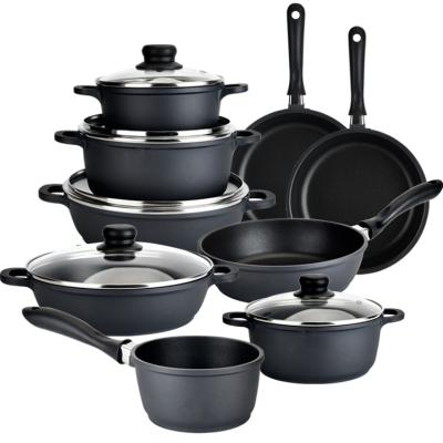 China Good Selling Sustainable Non Stick Cookware Sets Non Stick Frying Pan Cooking Pot Granite Cookware Set for sale