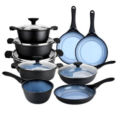 China Non-Stick Pot Pan Cookware Sets Wholesale Non-Stick Kitchenware Aluminum Cookware Set Soup Pot Sustainable for sale