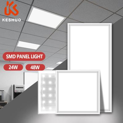 China KESHUO Modern Square Backlit Flat SMD Recessed Lighting Ceiling Mounted Slim Flexible Led Panel Light for sale