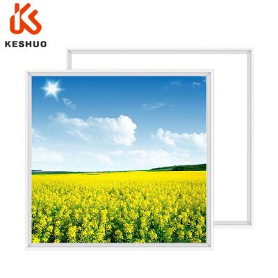 China KESHUO Modern LED Skylights Virtual Sky Ceiling Tiles 600x600 40W Sky Flowers, Trees, Clouds LED Panel Light for sale