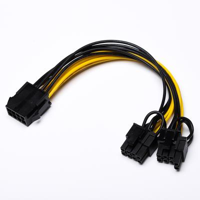 China High Speed ​​Video Game Player SATA 8pin To Dual 8pin 1 Divide 2 Video Card SATA Power Cord for sale