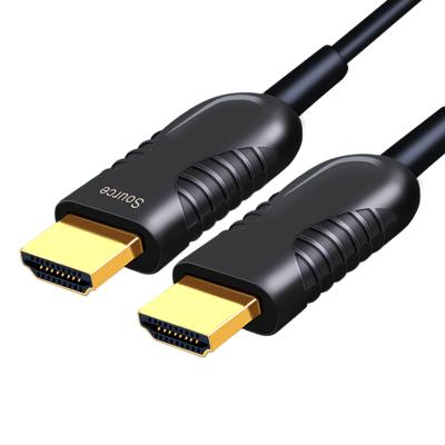 China Multimedia Fiber Optic HDMI Cable 50ft Support High Speed ​​Ultra HD 4K 60Hz 18Gbps With Dual Mic for sale