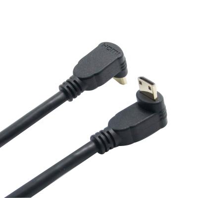 China Multimedia Nylon Mesh 4K Hdmi Male To Micro Hdmi Male Cable 90 Degree for sale