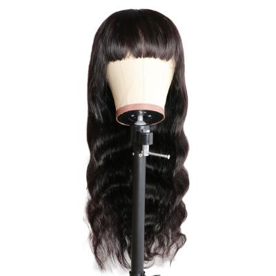 China Wholesale High Quality Brazilian Body Wave Body Wave 100% Virgin Human Hair Machine Made Wigs With Bangs Hair Wigs For Black Women for sale