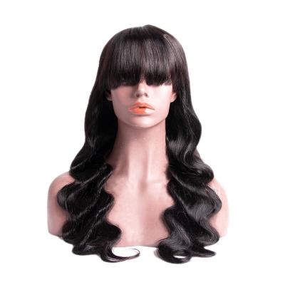 China Free Sample Body Wave Cuticle Aligned Wigs Body Wave 100% Natural Hair Machine Made Full Wigs With Bangs Hair for sale